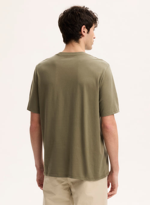 Tee shirt Vert Col Rond Manches Courtes en Coton organique - MAJESTIC FILATURES