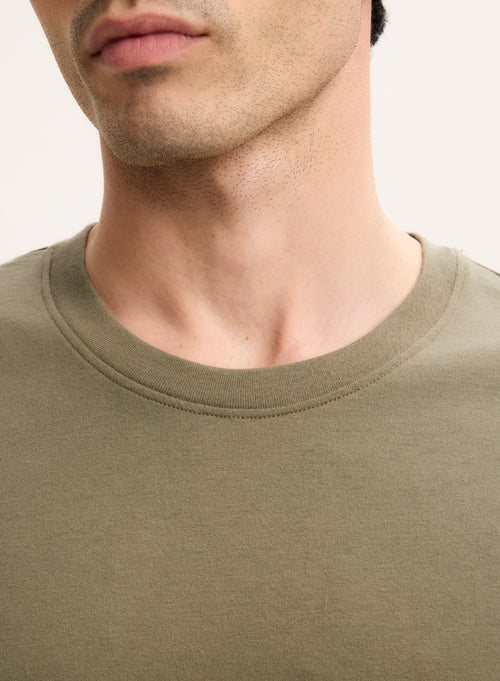 Tee shirt Vert Col Rond Manches Courtes en Coton organique - MAJESTIC FILATURES