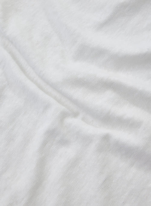 Weißes Hemd mit Ellbogenärmeln aus Leinen / Elasthan - MAJESTIC FILATURES