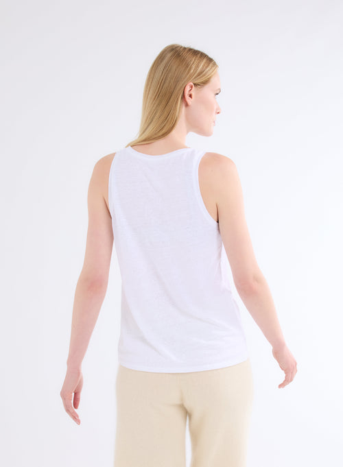 U-Ausschnitt Tank Top Leinen / Elasthan - MAJESTIC FILATURES