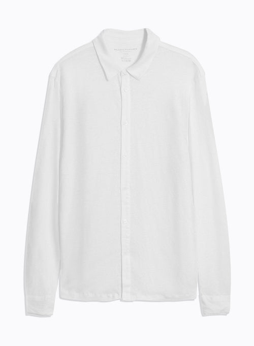 Chemise Blanche Manches Longues en Lin / Elasthanne - MAJESTIC FILATURES
