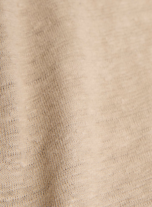 Beigefarbenes Langarmhemd aus Leinen  - MAJESTIC FILATURES