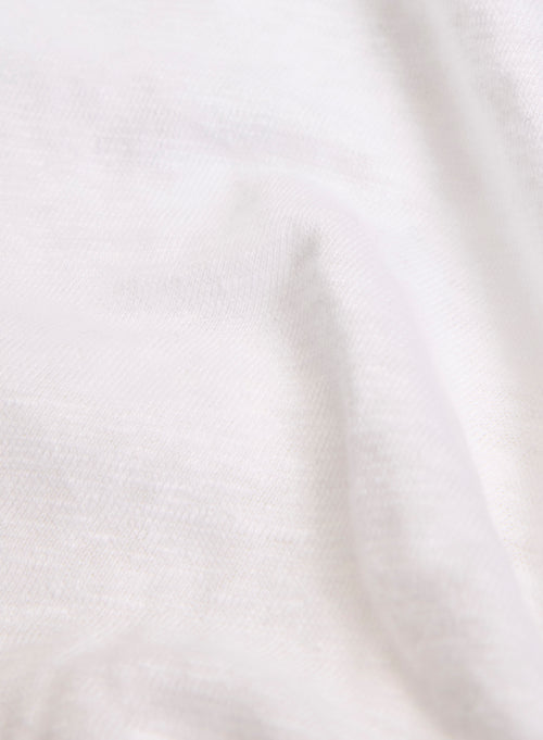 Weißes Langarm-T-Shirt mit Rundhalsausschnitt aus Leinen / Elasthan - MAJESTIC FILATURES