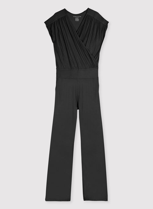 Combinaison Métal black Manches Courtes Col Cache coeur - MAJESTIC FILATURES