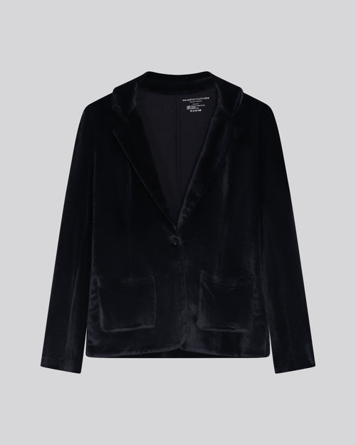 Marine-Jacke mit langen Ärmeln aus organischer Baumwolle / Modal / Elastan - MAJESTIC FILATURES