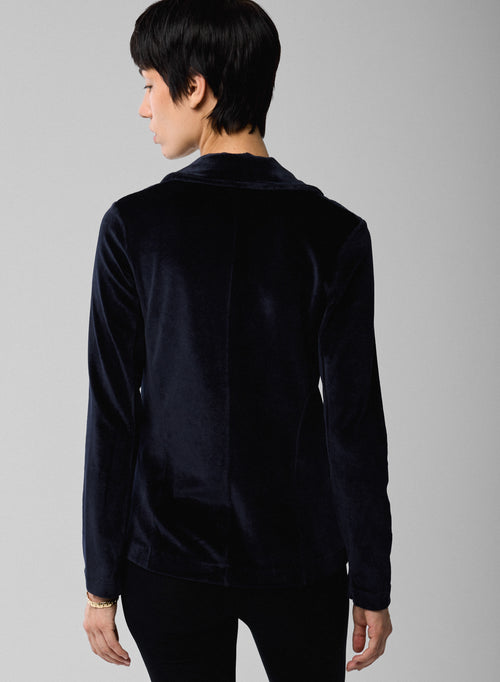 Marine-Jacke mit langen Ärmeln aus organischer Baumwolle / Modal / Elastan - MAJESTIC FILATURES
