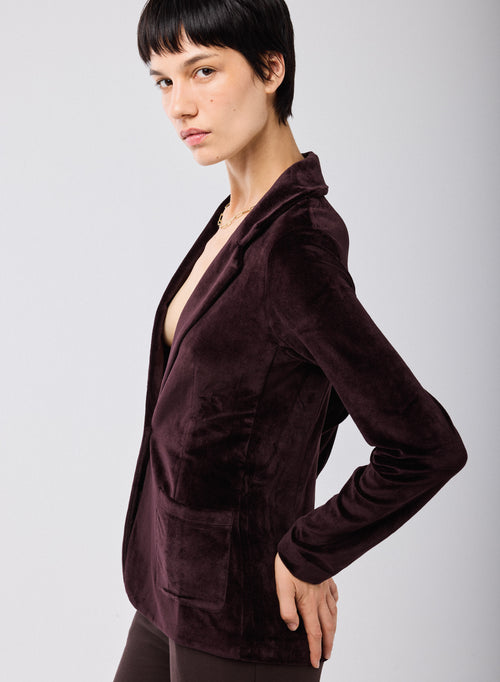 Violette Jacke Lange Ärmel aus Bio-Baumwolle / Modal / Elasthan - MAJESTIC FILATURES
