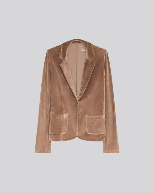 Beige Jacke Langarmjacke aus Bio-Baumwolle / Modal / Elasthan - MAJESTIC FILATURES