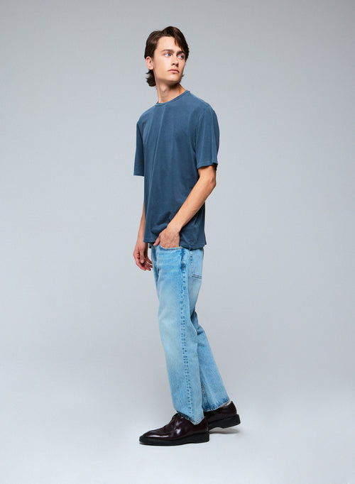 T-shirt Gris Col Rond Manches Courtes en Coton organique / Elasthanne - MAJESTIC FILATURES
