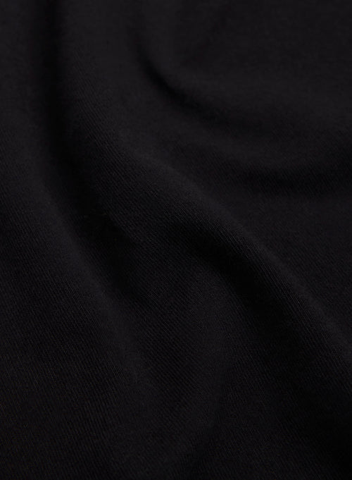 T-shirt Noir Col V Manches Courtes en Coton organique / Elasthanne - MAJESTIC FILATURES