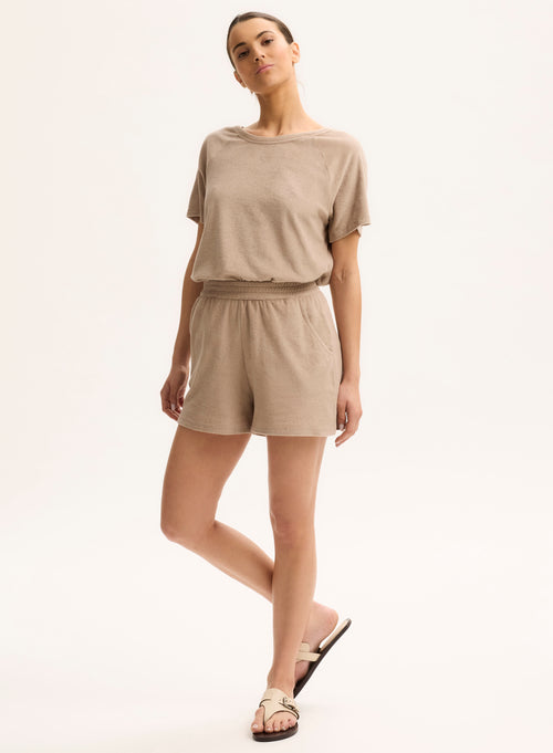Short Beige en Coton organique / Modal - MAJESTIC FILATURES