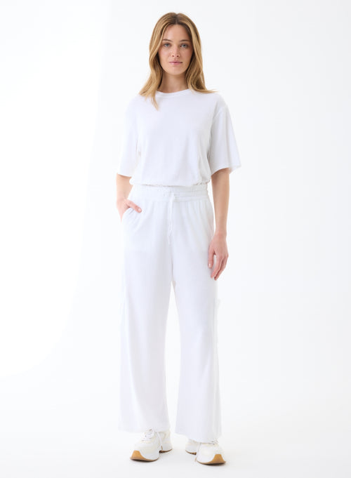 Pantalon Blanc en Coton organique / Modal - MAJESTIC FILATURES