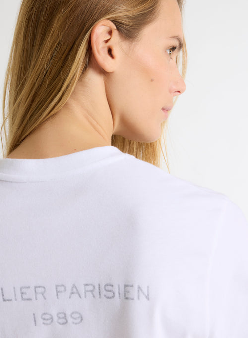 T-shirt Blanc Col Rond Manches Courtes en Coton organique / Coton recyclé - MAJESTIC FILATURES