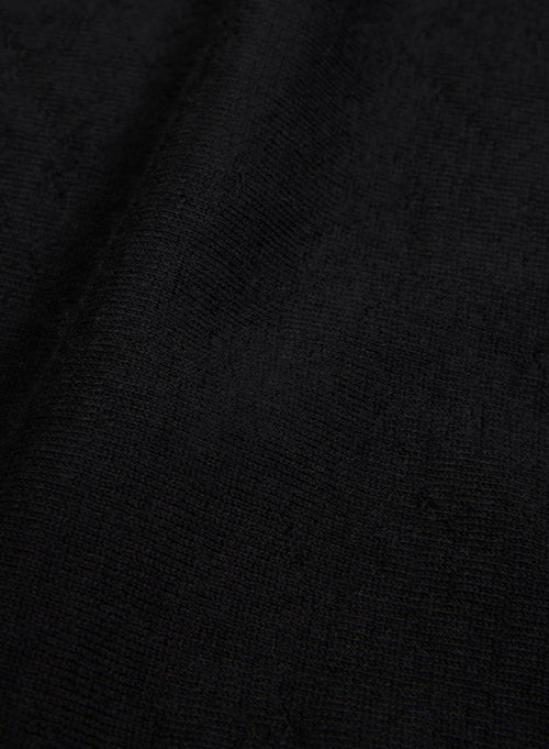 T-shirt Noir Col Rond Manches Courtes en 100% Cachemire - MAJESTIC FILATURES