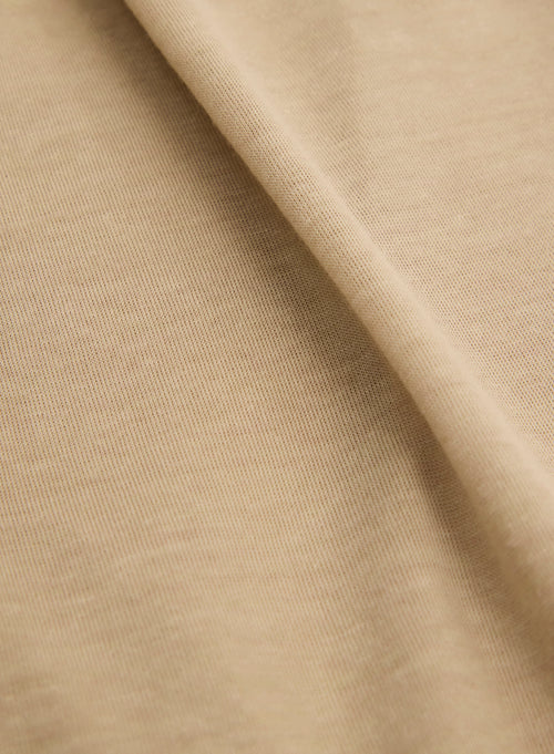 Chemise Beige Col Chemise Manches Longues - MAJESTIC FILATURES