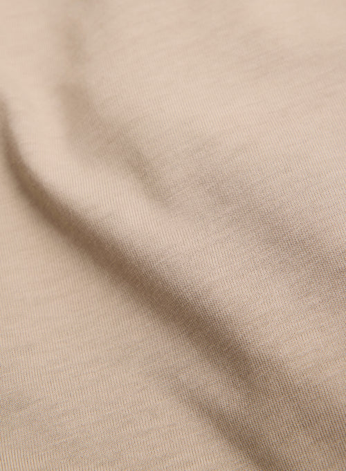 T-shirt Beige Col Rond Manches Courtes en Lyocell / Tencel / Coton organique - MAJESTIC FILATURES
