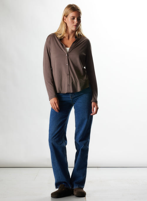 Chemise Ecorce Manches Longues en Soie / Coton - MAJESTIC FILATURES