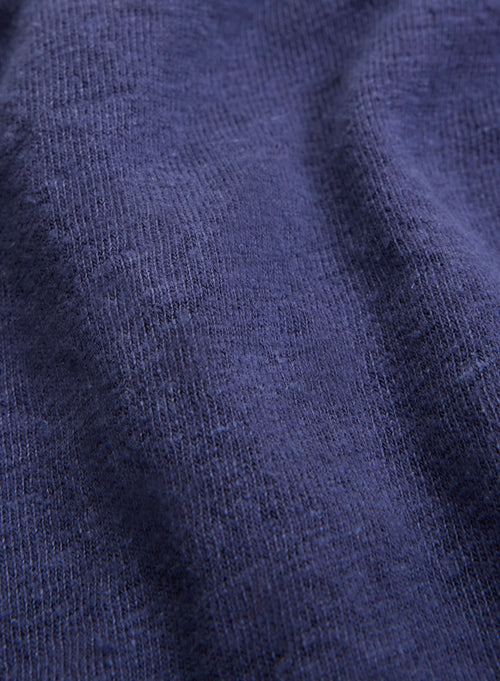 Blaues©Tanktop aus Leinen / Elasthan mit Rundhalsausschnitt - MAJESTIC FILATURES