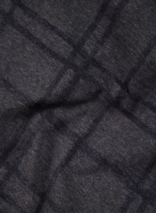 Sweat Anthracite chiné Col Rond Manches Longues en Coton / Cachemire - MAJESTIC FILATURES