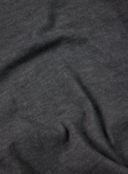 T-shirt Noir HD Col Rond Manches Longues en Coton / Cachemire - MAJESTIC FILATURES
