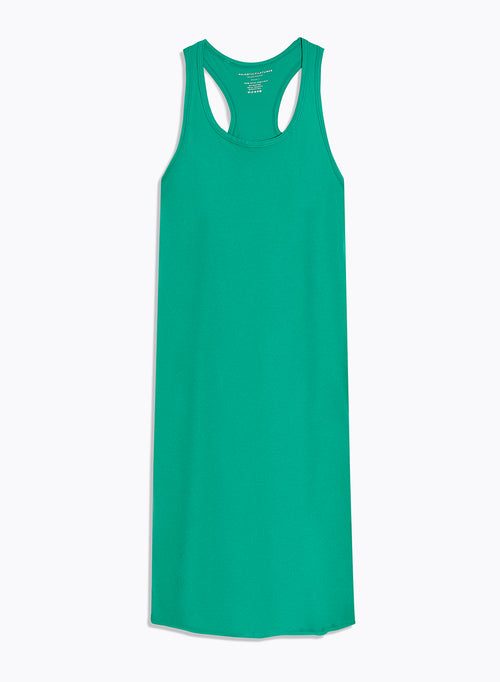Robe Verte Col U Sans Manches en Coton organique - MAJESTIC FILATURES