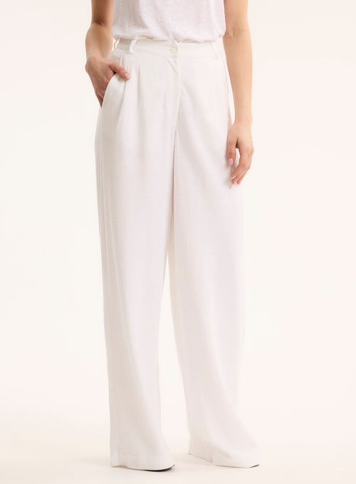 Pantalon Blanc en Lin / Coton organique - MAJESTIC FILATURES