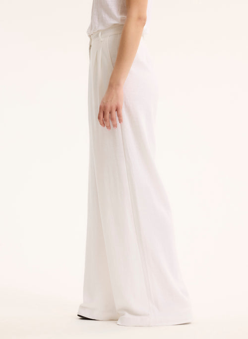 Pantalon Blanc en Lin / Coton organique - MAJESTIC FILATURES