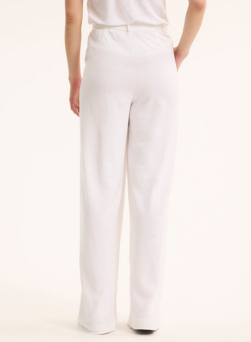 Pantalon Blanc en Lin / Coton organique - MAJESTIC FILATURES
