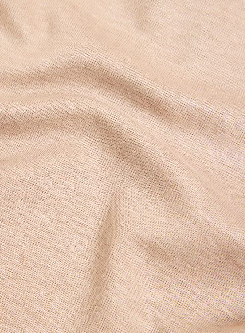 Gilet Beige Col Capuche Manches Longues en Lin / Coton organique - MAJESTIC FILATURES