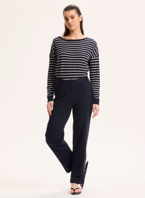 Pantalon Marine en Coton organique - MAJESTIC FILATURES