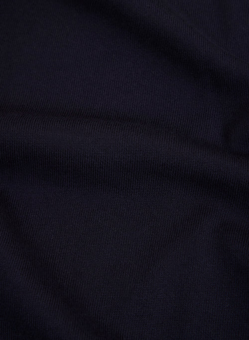 Gilet Marine Col Capuche Manches Longues en Coton organique - MAJESTIC FILATURES