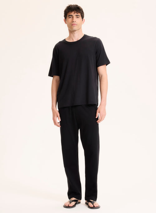 Schwarze Hose aus Bio-Baumwolle - MAJESTIC FILATURES