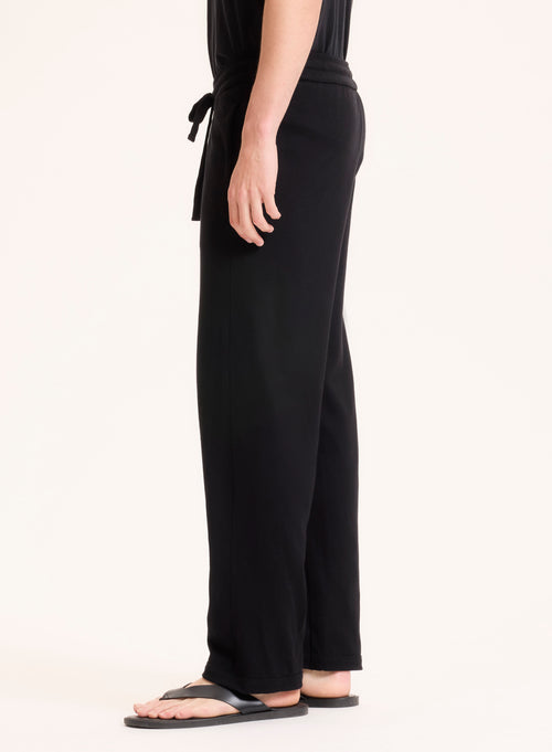 Schwarze Hose aus Bio-Baumwolle - MAJESTIC FILATURES