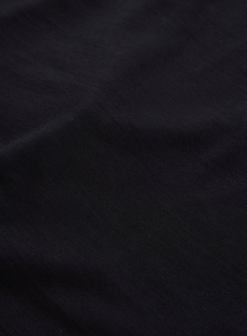 Chemise Noir Manches Longues en Laine et Lyocell - MAJESTIC FILATURES