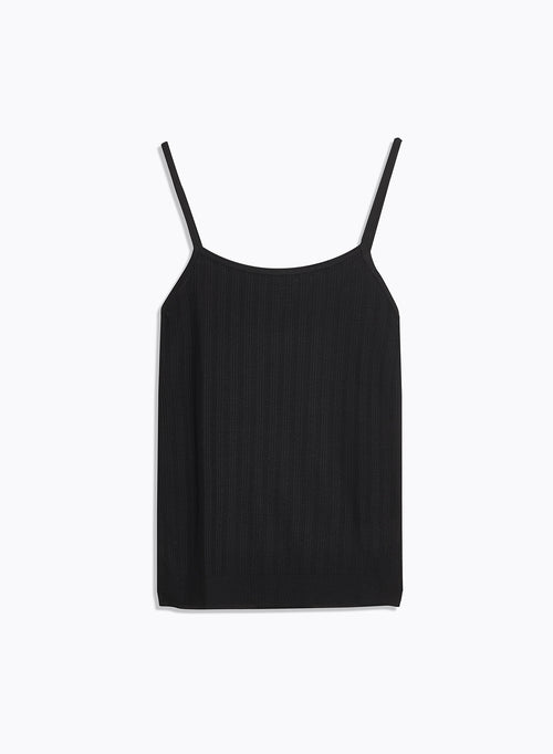 Débardeur Noir Fines Bretelles en lyocell / tencel - MAJESTIC FILATURES