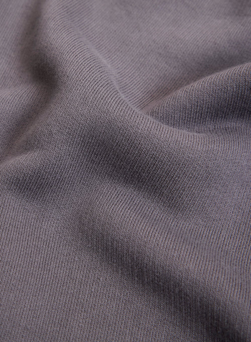 Gilet Gris Col Rond Manches Raglan longues en Coton organique - MAJESTIC FILATURES
