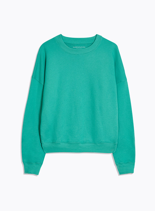 Sweat Vert Col Rond Manches Longues en Coton organique - MAJESTIC FILATURES