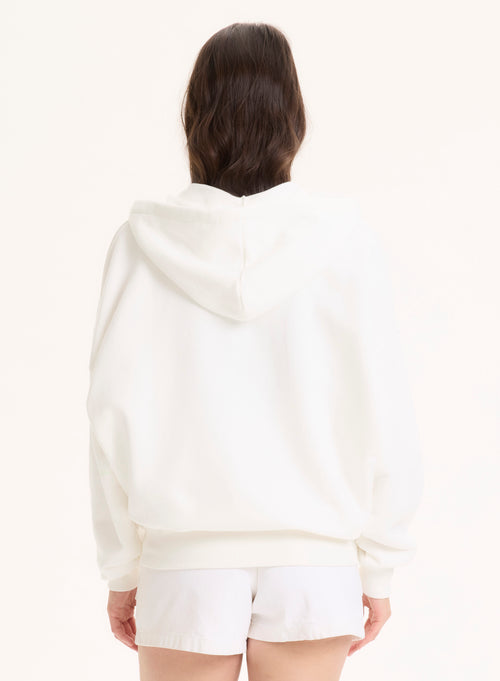 Gilet Blanc Col Rond Manches Longues en Coton organique - MAJESTIC FILATURES