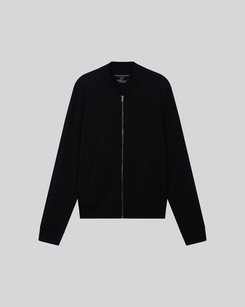 Gilet Noir Col Rond Manches Longues en Lyocel, Tencel / Coton organique - MAJESTIC FILATURES