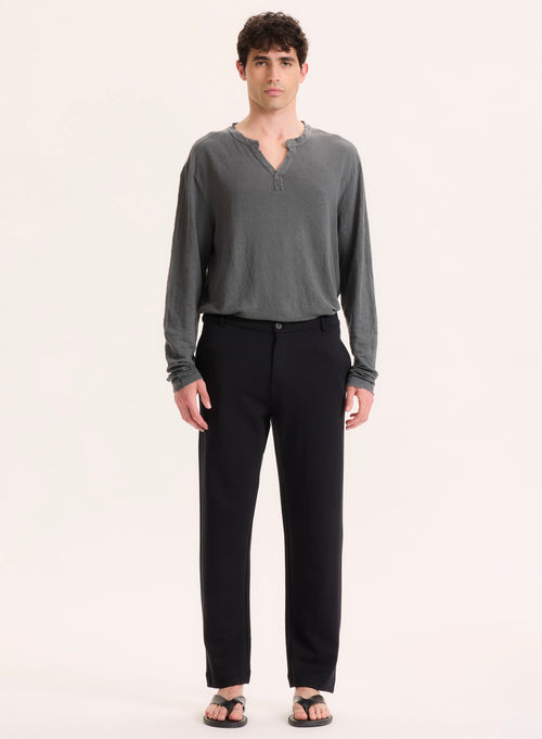 Schwarze Hose aus Lyocell / Tencel / Bio-Baumwolle - MAJESTIC FILATURES