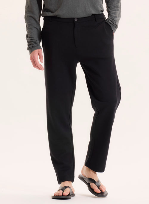 Schwarze Hose aus Lyocell / Tencel / Bio-Baumwolle - MAJESTIC FILATURES