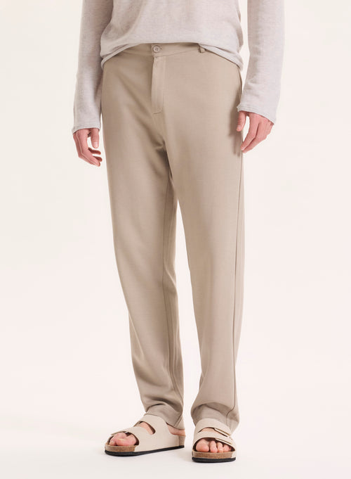 Pantalon Beige en Lyocell / Tencel / Coton organique - MAJESTIC FILATURES