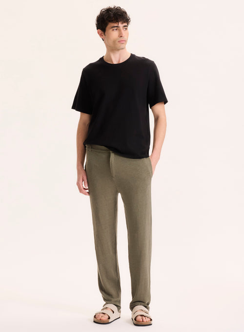 Pantalon Vert en Lin - MAJESTIC FILATURES