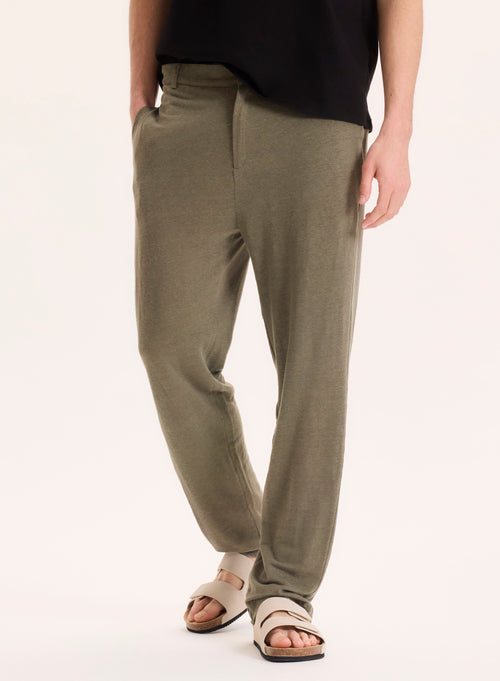 Pantalon Vert en Lin - MAJESTIC FILATURES