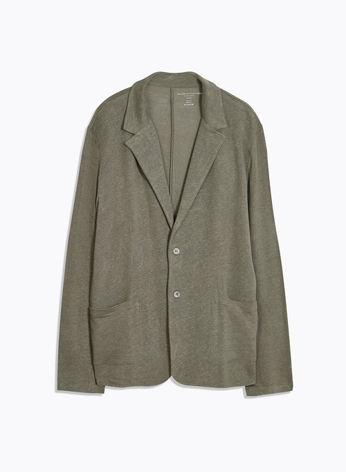 Veste Verte Col Veste Manches Longues en Lin - MAJESTIC FILATURES