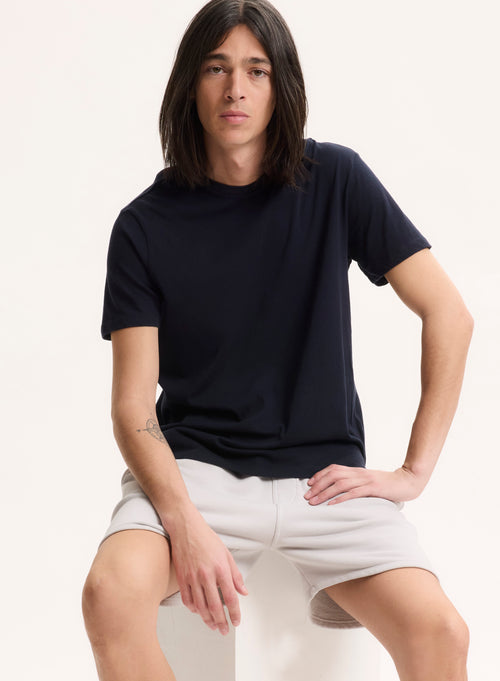 Patrice T-Shirt Rundhalsausschnitt kurze Ärmel aus Silk Touch Baumwolle - MAJESTIC FILATURES