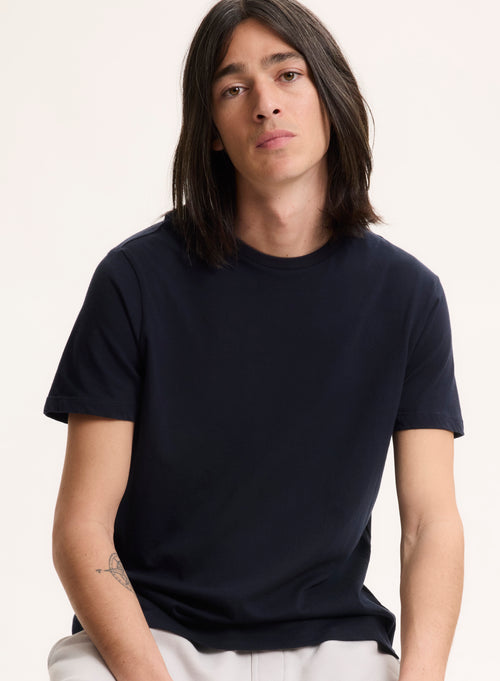 Patrice T-Shirt Rundhalsausschnitt kurze Ärmel aus Silk Touch Baumwolle - MAJESTIC FILATURES