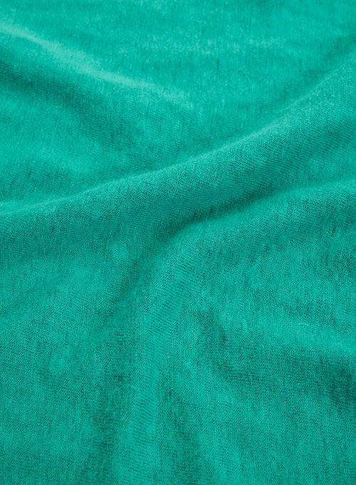 T-shirt Vert Col V Manches Courtes en Lin / Elasthanne - MAJESTIC FILATURES