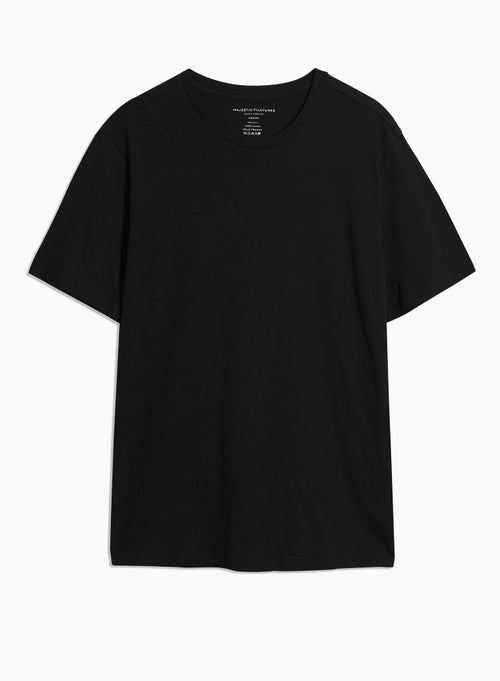 T-Shirt mit Rundhalsausschnitt und kurzen Ärmeln aus Baumwolle - MAJESTIC FILATURES