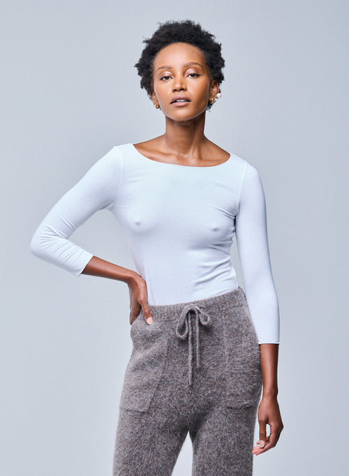 Adèle T-Shirt rundhalsausschnitt aus Viskose / Elastan - MAJESTIC FILATURES